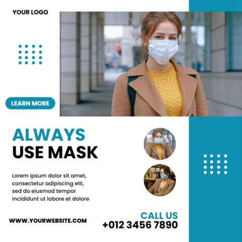 Coronavirus Awareness Medical Instagram Post Design Template