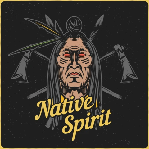 Native Spirit Chief T-Shirt Design Template