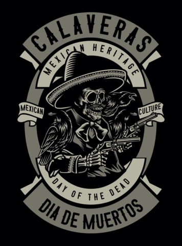 Calaveras Mexican Heritage Skull T-Shirt Design Template