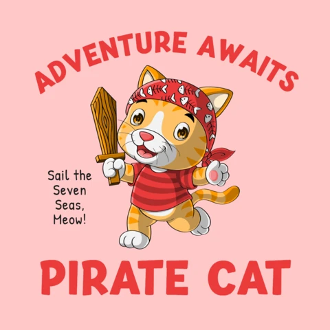 Modèle d'aventure de chat pirate pour enfants