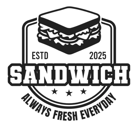 Modèle de logo pour sandwicherie noir