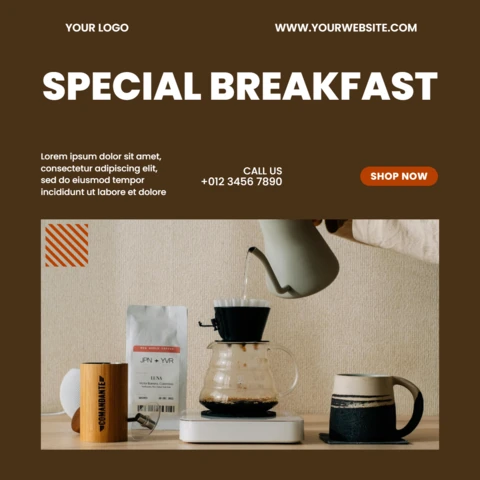 Plantilla de diseño de publicación de Instagram de venta de café