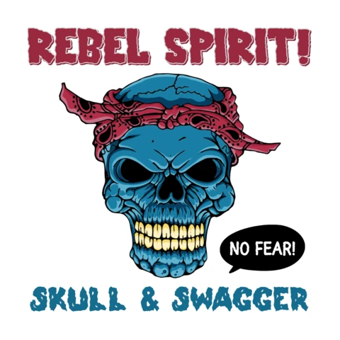 Plantilla de diseño de calavera con espíritu rebelde: gráfico atrevido y vanguardista para ropa personalizada