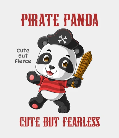 Pirate Panda Design Template: Cute and Fierce Cartoon Style