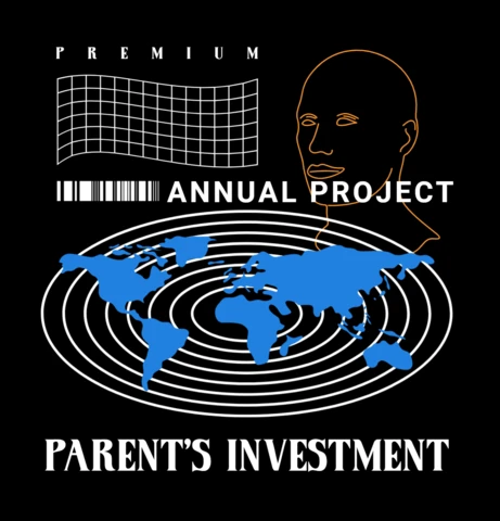 Modernes jährliches Projektdesign-Template mit globalen Investitionsgrafiken für Bildungszwecke