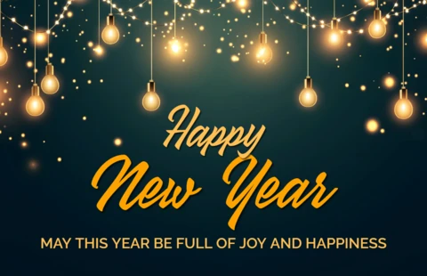 Happy New Year Joy and Happiness Card Template