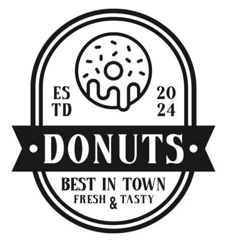 Modèle de logo pour les donuts frais et savoureux