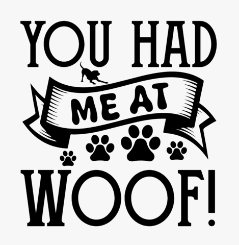 Szablon koszulki dla miłośników psów woof