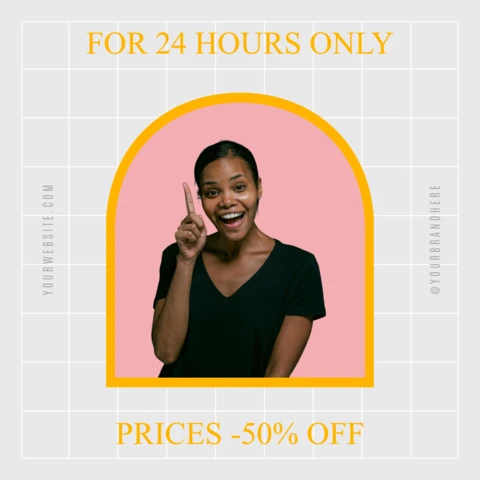 Pour 24 heures seulement, les prix sont réduits de 50 pour cent sur le modèle de conception de post instagram