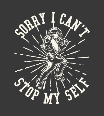 American Football Player Running Vintage T-shirt Design Template