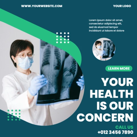Hospital and Healthcare Advertising Social Media Post Design Template