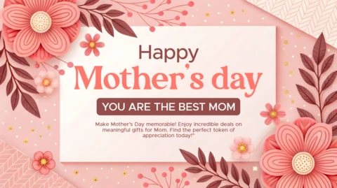 Floral Mother's Day Card Design Template - Editable & Elegant