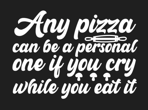 Modello di design per t-shirt con tipografia della pizza