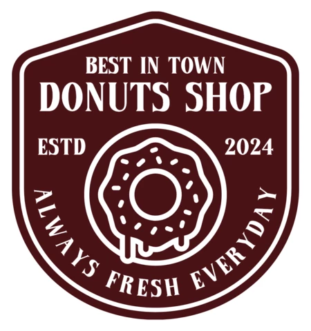 Modèle de logo pour une boutique de beignets frais
