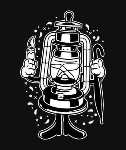 Lantern Cartoon Character T-Shirt Design Template