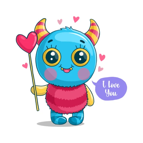 Editable Cute Monster Love Design Template for Kids Books