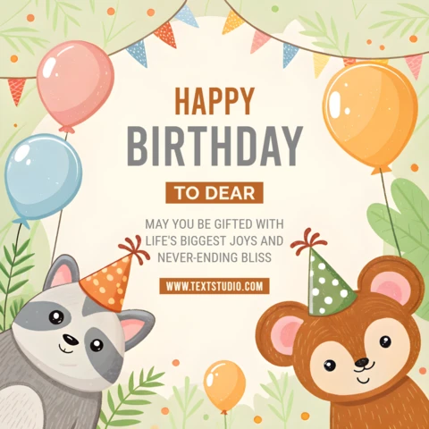 Whimsical Animal Birthday Party Design Template for Editable Celebrations