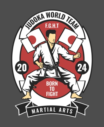 Judo World Team Martial Arts Retro T-shirt Design Template