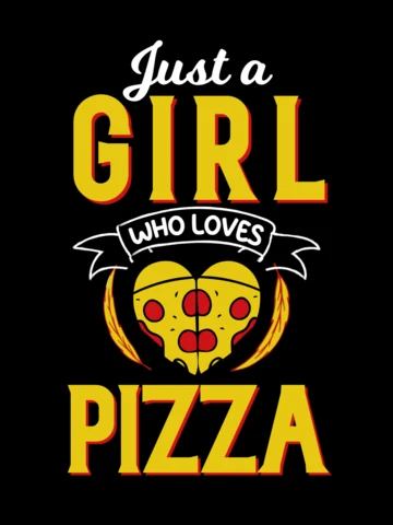 Modello di maglietta per una ragazza che ama la pizza