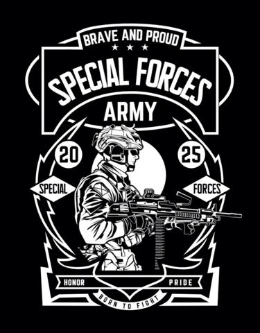 Special Forces Army T-shirt Design Template