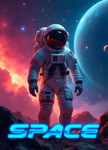 Futuristic Space Adventure: Astronaut Design Template for Cosmic Themes