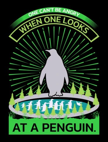Playful Penguin Graphic Design Template with Inspirational Quote
