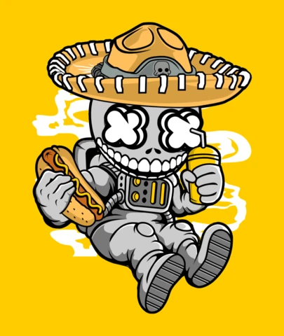 Astronaut Skull Of The Dead Pop Culture T-Shirt Design Template