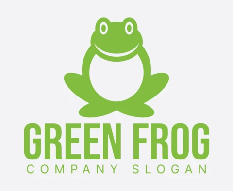 Modèle de logo pour la grenouille verte