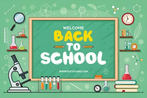 Back to School Design Template with Classroom Elements for Educational Flyers