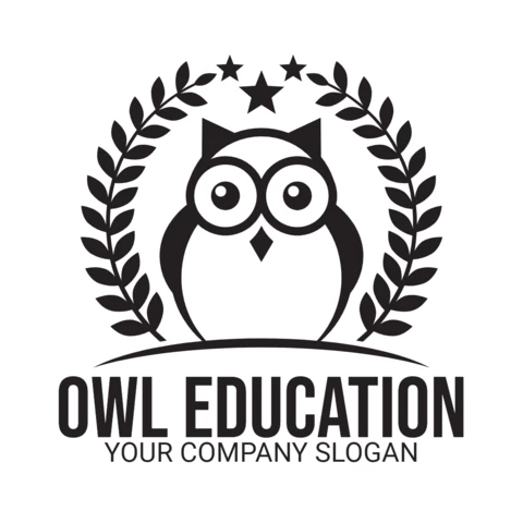 Szablon logo edukacyjnego z sową