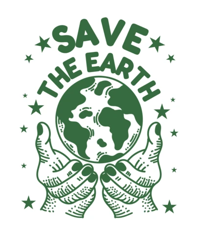 Eco-Friendly Vintage Design Template: Save The Earth with Hands and Globe