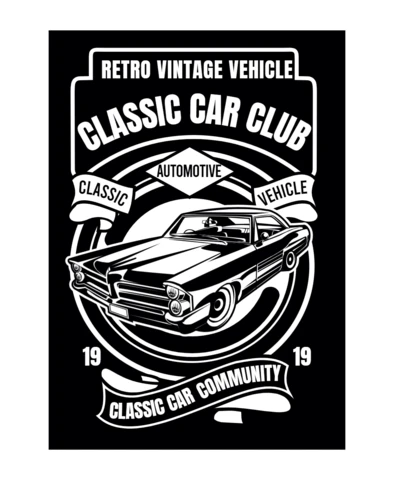 Classic Car Club Retro T-shirt Design Template