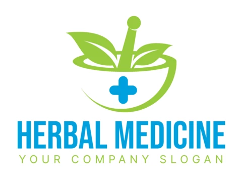 Herbal Medicine Colorful Logo Design Template