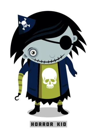 Horror Kid T-Shirt Design Template