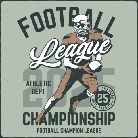 American Football Championship Vintage T-Shirt Template