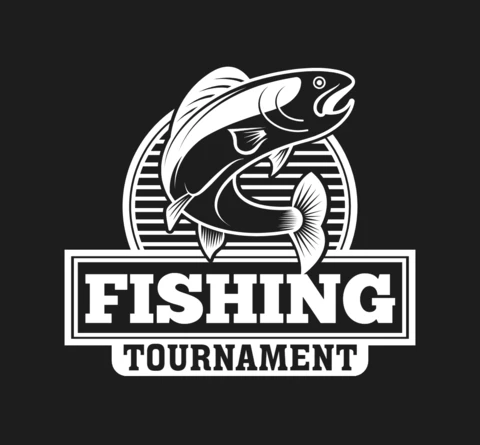 Modelo moderno de design de logotipo de torneio de pesca de verão