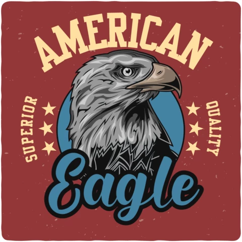 Vintage American Eagle Poster Design Template