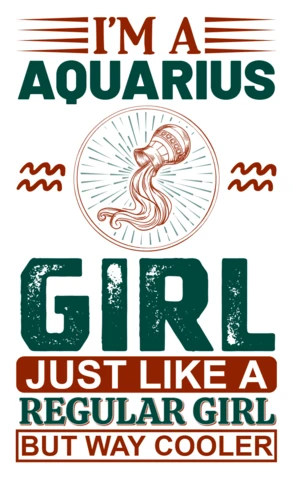Retro aquarian girl design template - editable astrology graphic