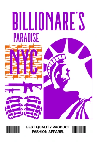 Städtisches Streetwear-Design-Template mit der NYC-Statue der Freiheit und fetter Typografie