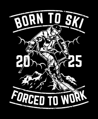 Born To Ski Vintage T-shirt Design Template