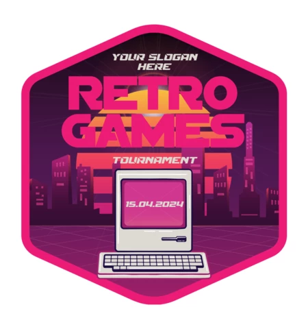 Badge d'identification pour les jeux rétro - Modèle de badge