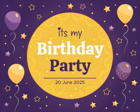 Colorful Balloon Birthday Party Invitation Template Design