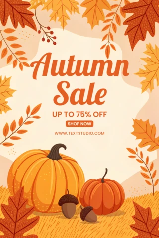 Modèle de design de vente d'automne avec des citrouilles et des feuilles pour une promotion saisonnière