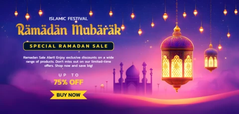 Ramadan festival sale design template - elegante estilo islámico con linternas