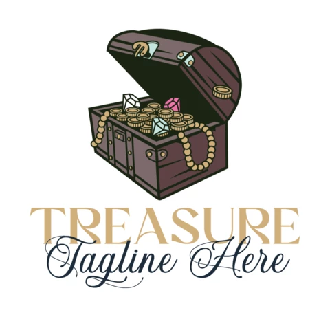 Treasure With Chest Logo Design Template