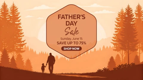 Father's Day Sale Template - Warm Sunset Design for Promotions
