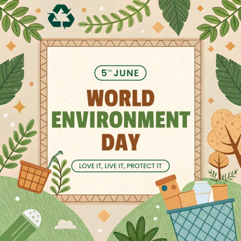 Eco-Friendly World Environment Day Design Template with Nature-Inspired Graphics