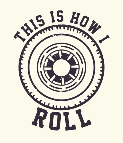 Rolling With Wheels Vintage T-shirt Design Template