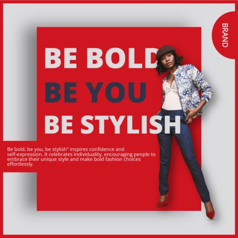 Modèle de poster instragram de mode moderne rouge et blanc
