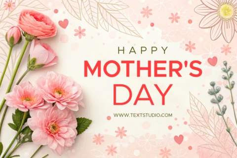 Floral Mother's Day Greeting Card Template Design